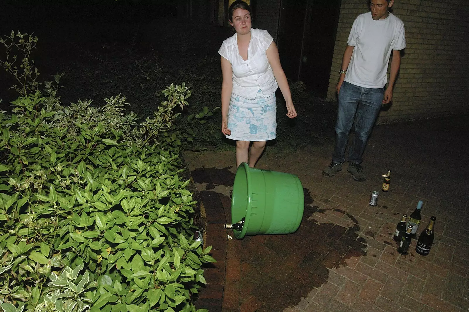 The ice bucket gets tipped over, from Qualcomm's New Office Party, Science Park, Milton Road, Cambridge - 3rd July 2006