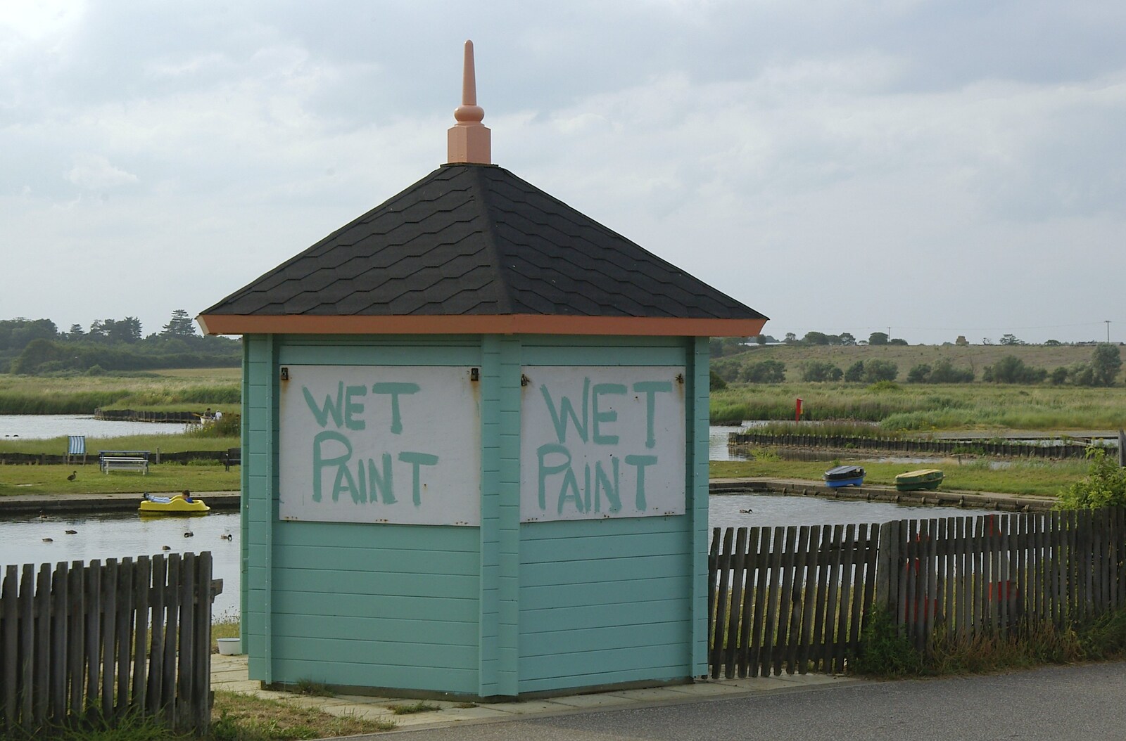 A Wet Paint hut down at Southwold from The BBs Play Yaxley Hall, Yaxley, Suffolk - 7th July 2006