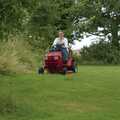 Isobel mows the lawn, The BBs Play Yaxley Hall, Yaxley, Suffolk - 7th July 2006