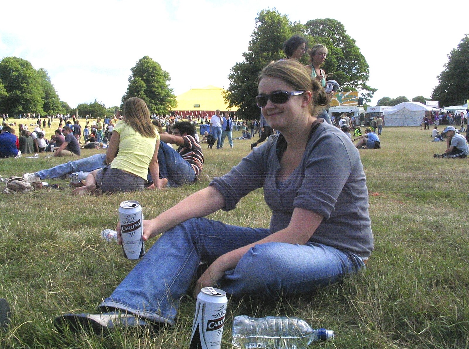 Isobel's on the lager from The First Latitude Festival, Henham Park, Suffolk - 14th July 2006