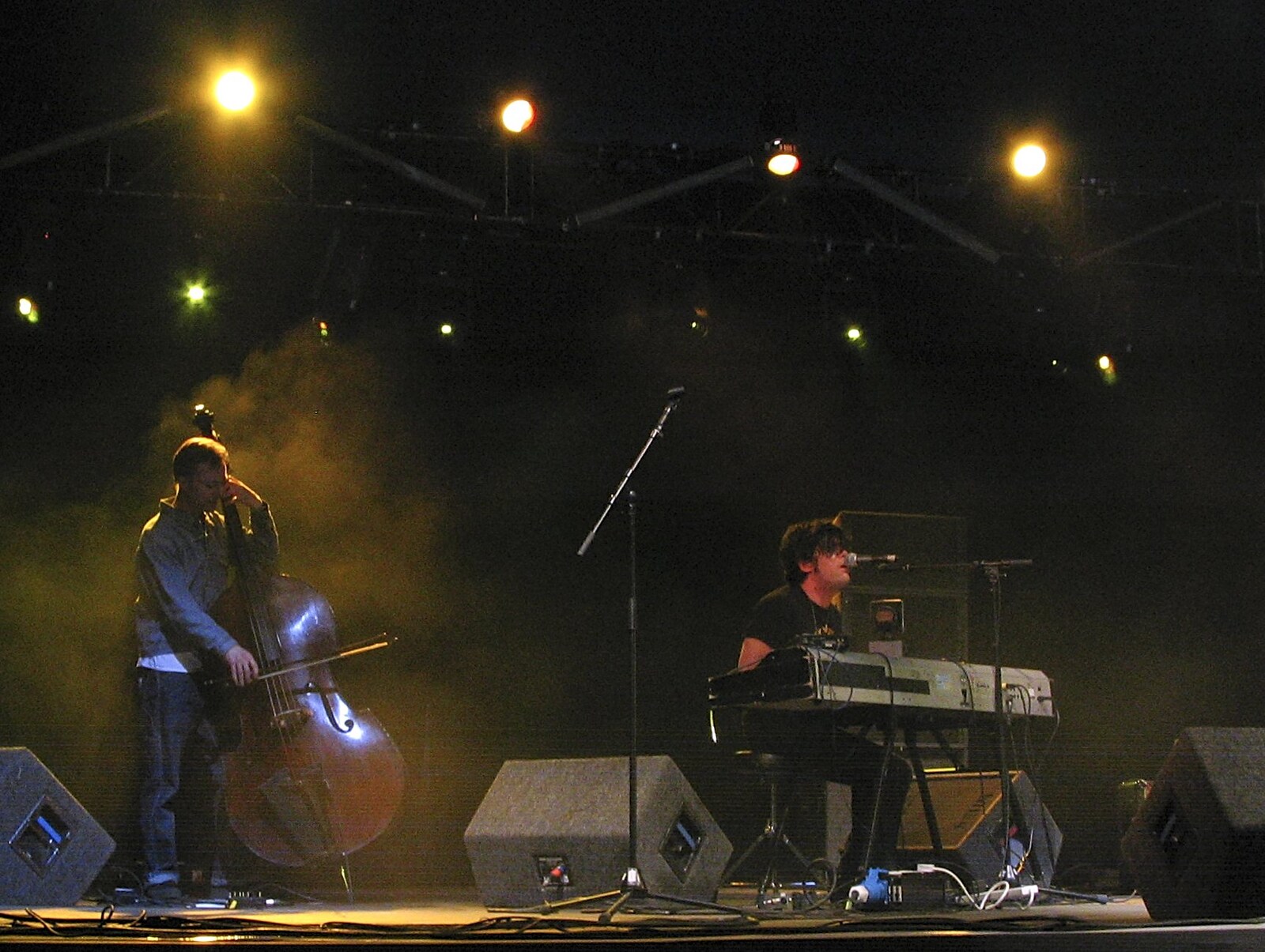 Ed Harcourt and his double-bassist from The First Latitude Festival, Henham Park, Suffolk - 14th July 2006