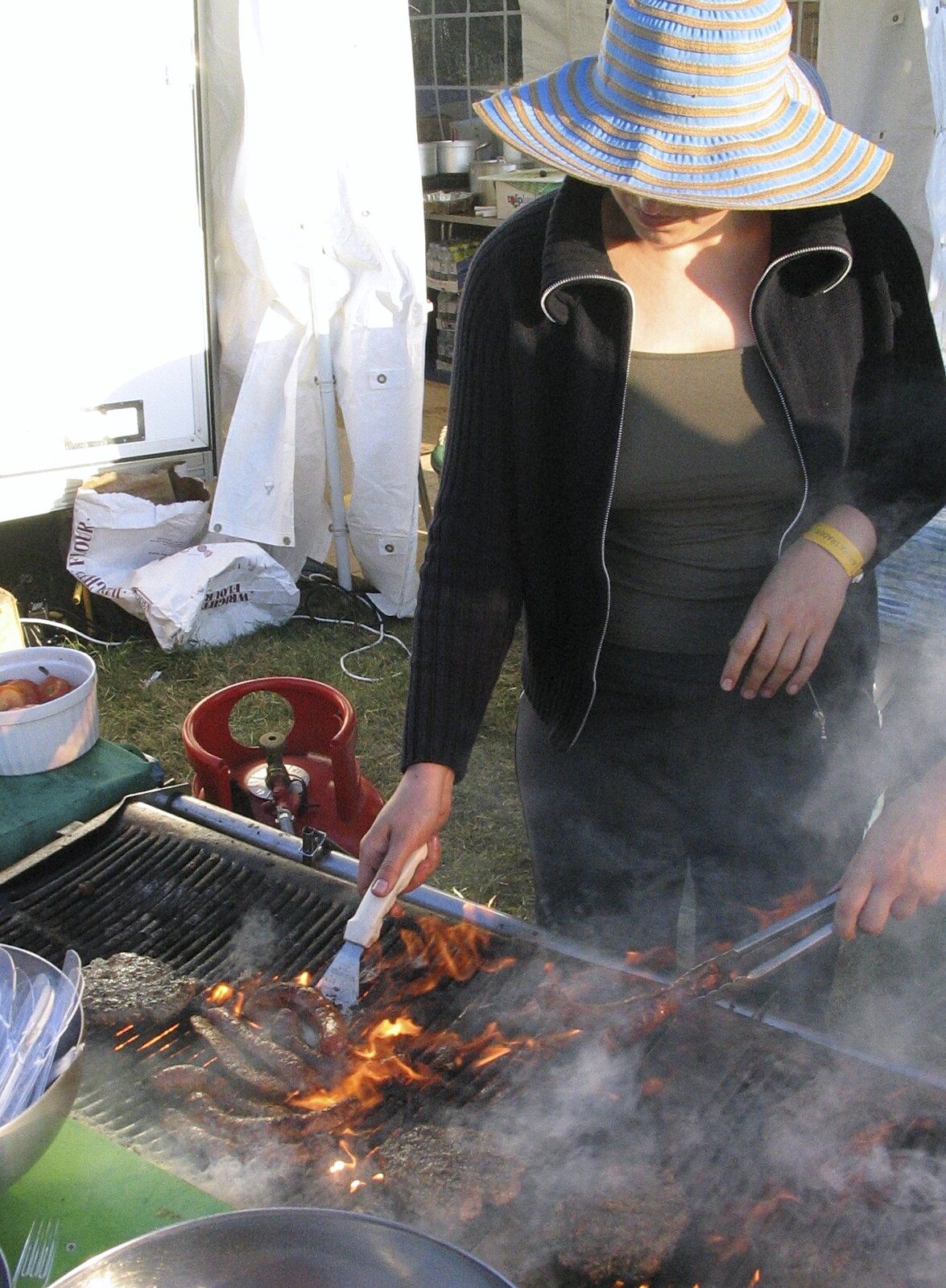 Falafel on fire from The First Latitude Festival, Henham Park, Suffolk - 14th July 2006