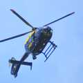 A police 'spotter chopper' surveys the scene, Shakespeare at St. John's, Parker's Piece and the A14's Worst Day - 17th July 2006
