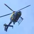 A police 'spotter chopper' surveys the scene, Shakespeare at St. John's, Parker's Piece and the A14's Worst Day - 17th July 2006