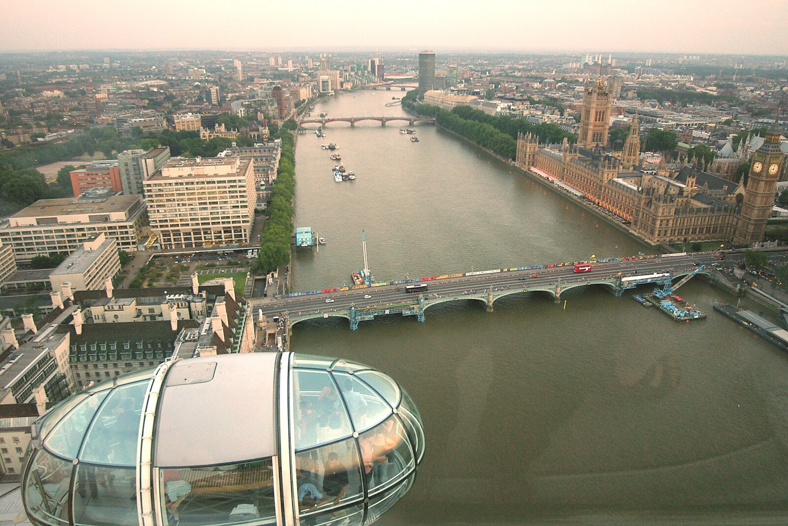 The Thames and Westminster Bridge from A Trip on the London Eye and Bill's BBQ, London and Suffolk - 21st July 2006