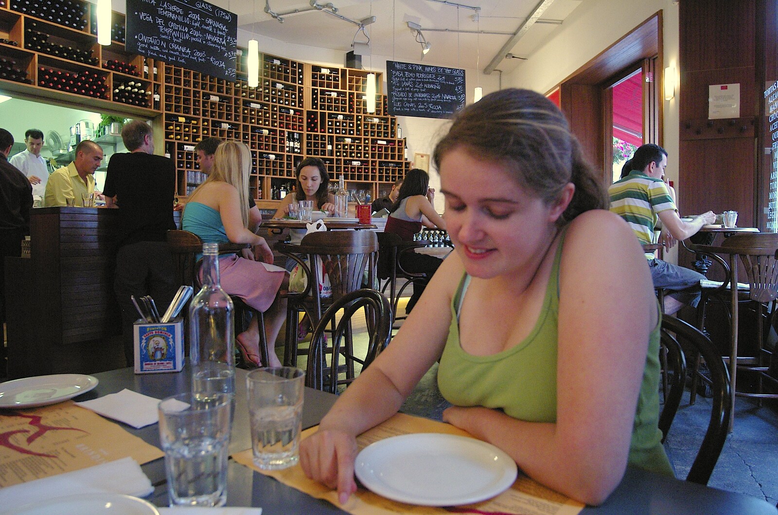 Isobel in Brindisa Tapas from A Trip on the London Eye and Bill's BBQ, London and Suffolk - 21st July 2006
