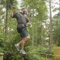 Dave B on a wire, Qualcomm Cambridge "Go Ape", High Lodge, Thetford Forest - 27th July 2006