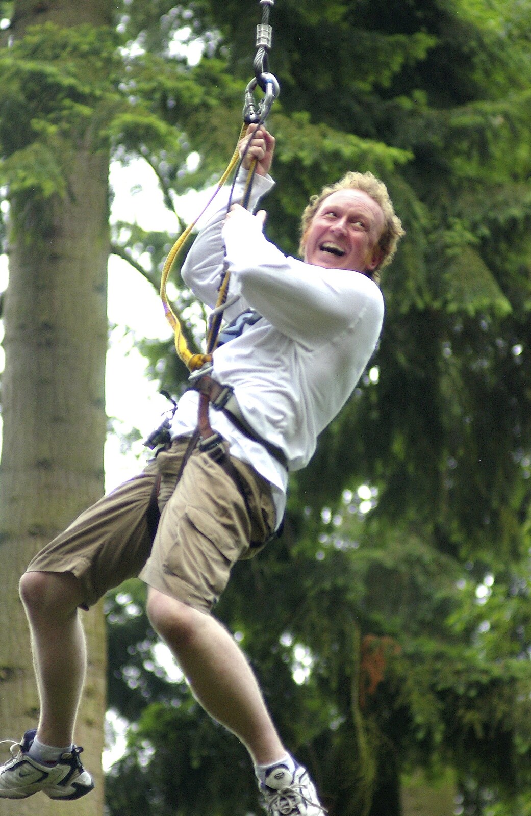 More Tarzan swing action from Qualcomm Cambridge "Go Ape", High Lodge, Thetford Forest - 27th July 2006