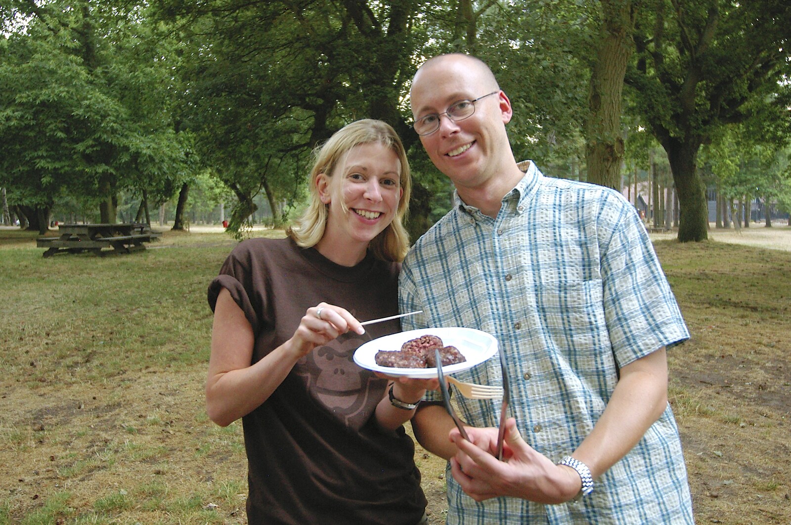 Lucy and Marc from Qualcomm Cambridge "Go Ape", High Lodge, Thetford Forest - 27th July 2006