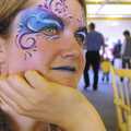 Isobel's completed face, Qualcomm's Summer Circus Thrash, Churchill College, Cambridge - 18th August 2006