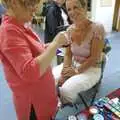 Mrs Tim has a go at face painting, Qualcomm's Summer Circus Thrash, Churchill College, Cambridge - 18th August 2006