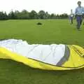 James retrieves Martin's crashed kite, Qualcomm's Summer Circus Thrash, Churchill College, Cambridge - 18th August 2006