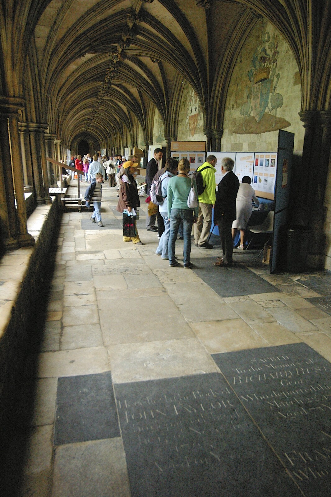 In the cloisters of Norwich cathedral from Spiders, Norwich Science Festival and Kingston Arms Music - 5th September 2006