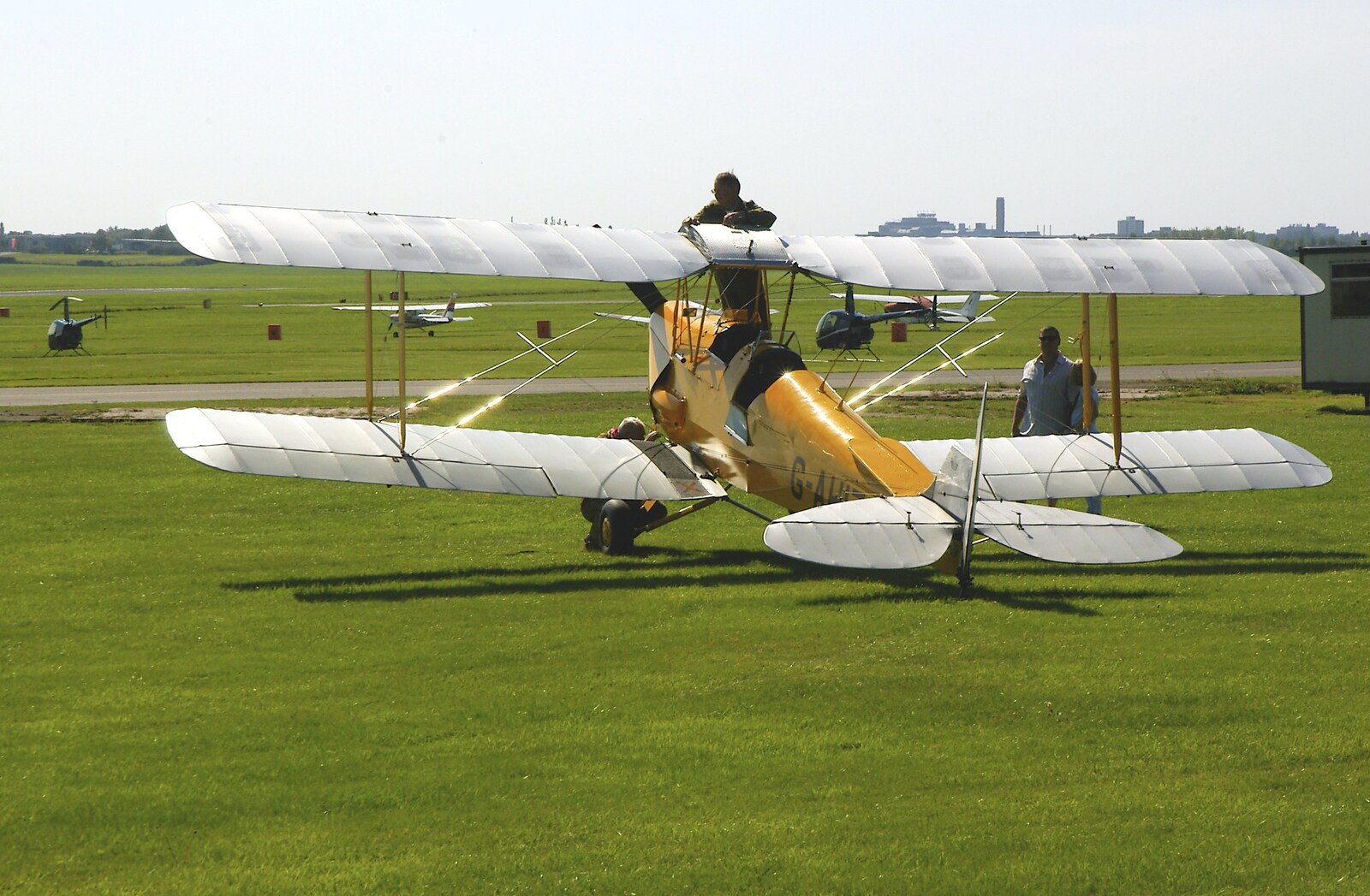 One of Cambridge Airport's Tiger Moths from Grantchester Meadows, Alex Hill at Revs and Spitfires - 10th September 2006