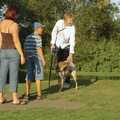 A dog walker, Grantchester Meadows, Alex Hill at Revs and Spitfires - 10th September 2006