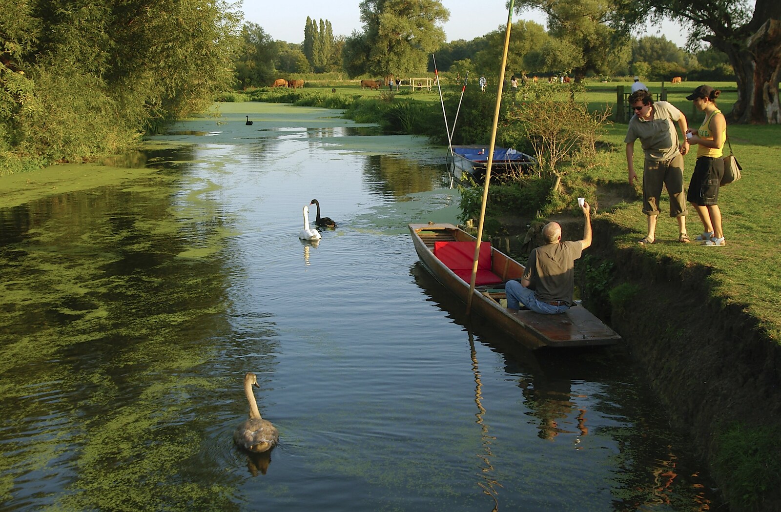 A man on a punt from Grantchester Meadows, Alex Hill at Revs and Spitfires - 10th September 2006