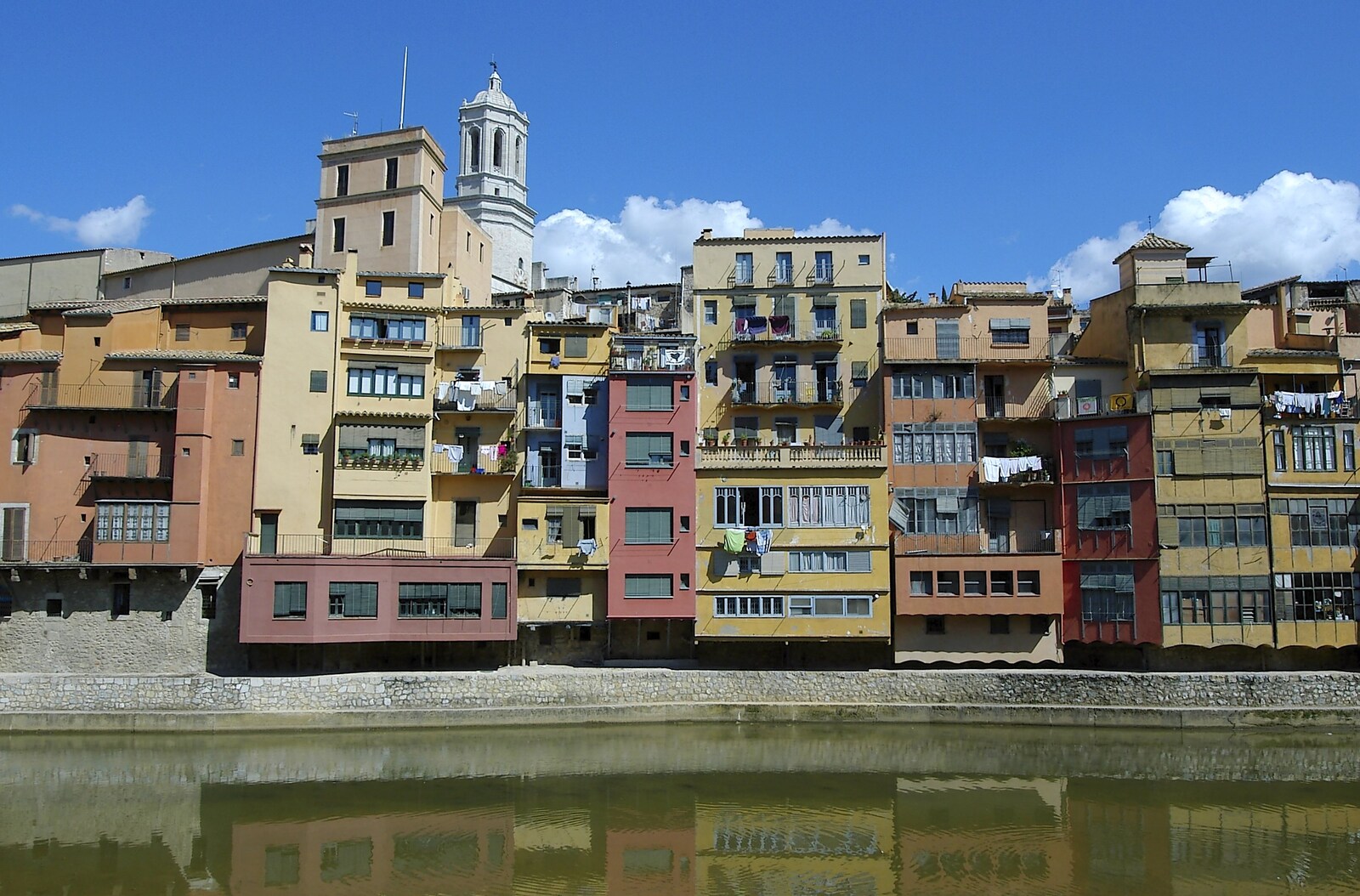 Girona apartment blocks across the river from Girona, Catalunya, Spain - 17th September 2006