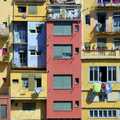Close up detail of colourful apartments, Girona, Catalunya, Spain - 17th September 2006