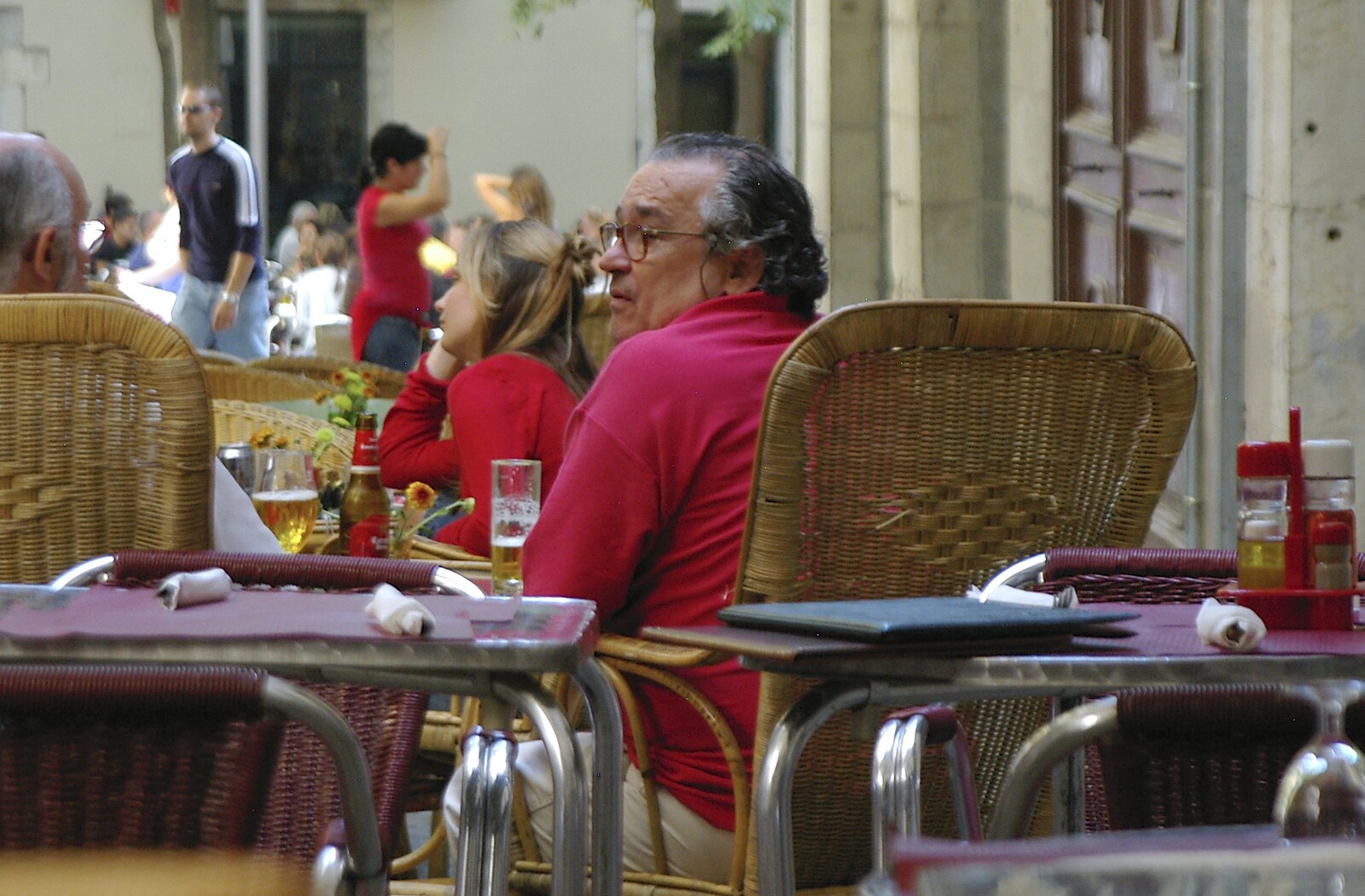Bloke at a café from Girona, Catalunya, Spain - 17th September 2006