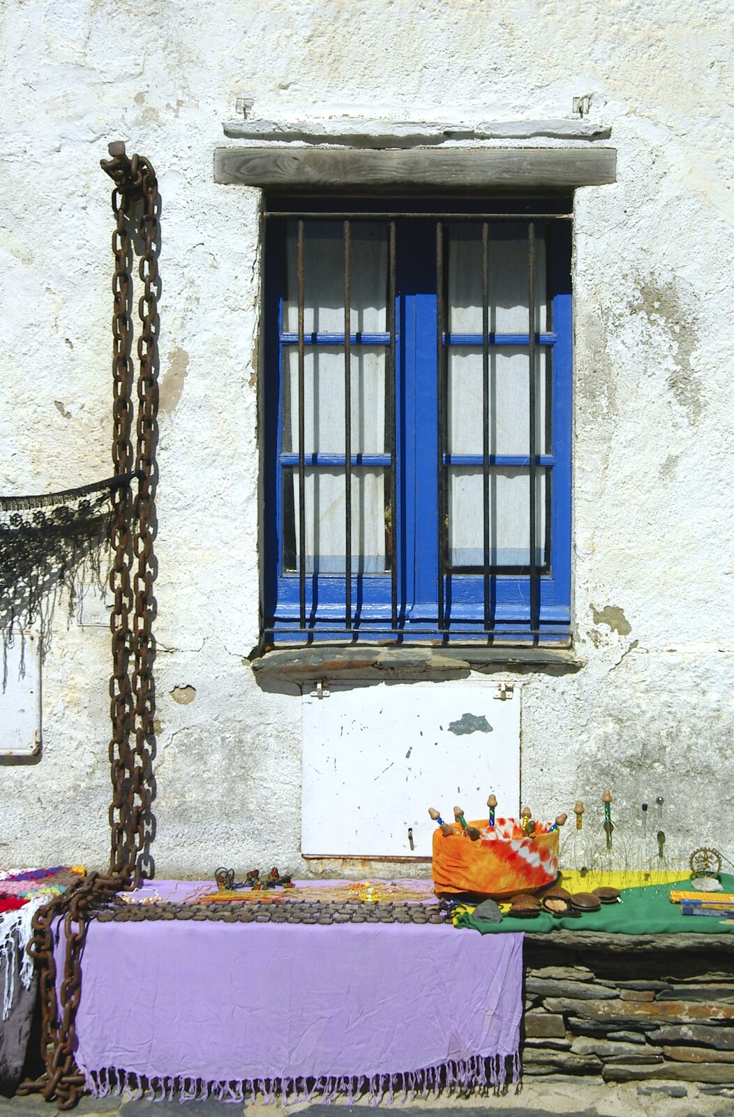 A blue window from Salvador Dalí's House, Port Lligat, Spain - 19th Deptember 2006