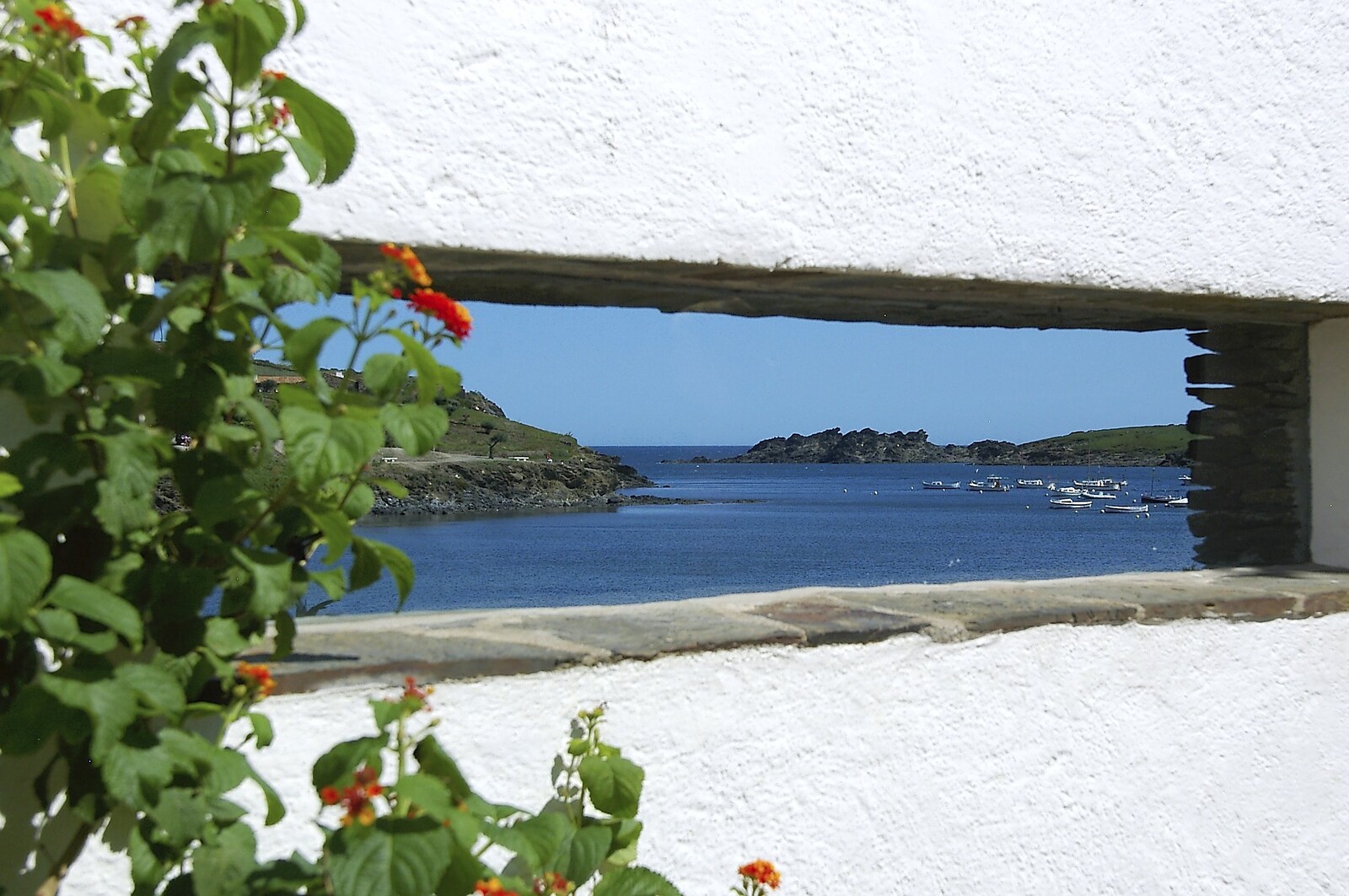 Peering out through the picture-frame wall from Salvador Dalí's House, Port Lligat, Spain - 19th Deptember 2006