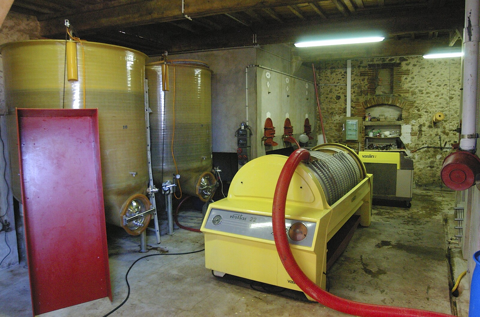 The grape press and some fermentation tanks from Grape Picking and Pressing, Roussillon, France - 19th September 2006