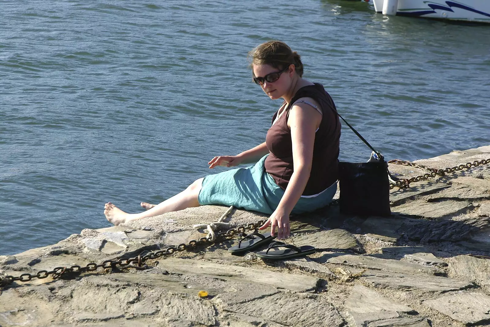 Isobel on the quay, from The Colourful Boats of Collioure, France - 20th September 2006