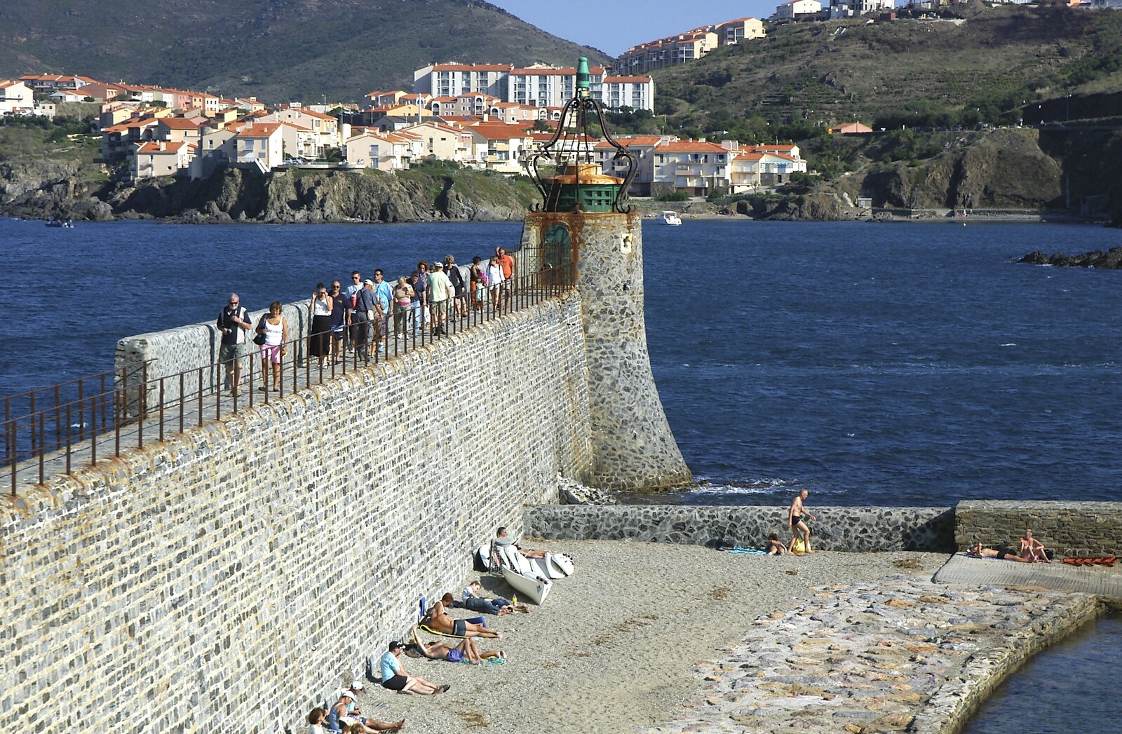 The harbour wall from The Colourful Boats of Collioure, France - 20th September 2006