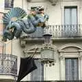 Chinese dragon and an umbrella in a wall, Two Days in Barcelona, Catalunya, Spain - 22nd September 2006