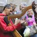 A harpist entertains passers-by, Two Days in Barcelona, Catalunya, Spain - 22nd September 2006