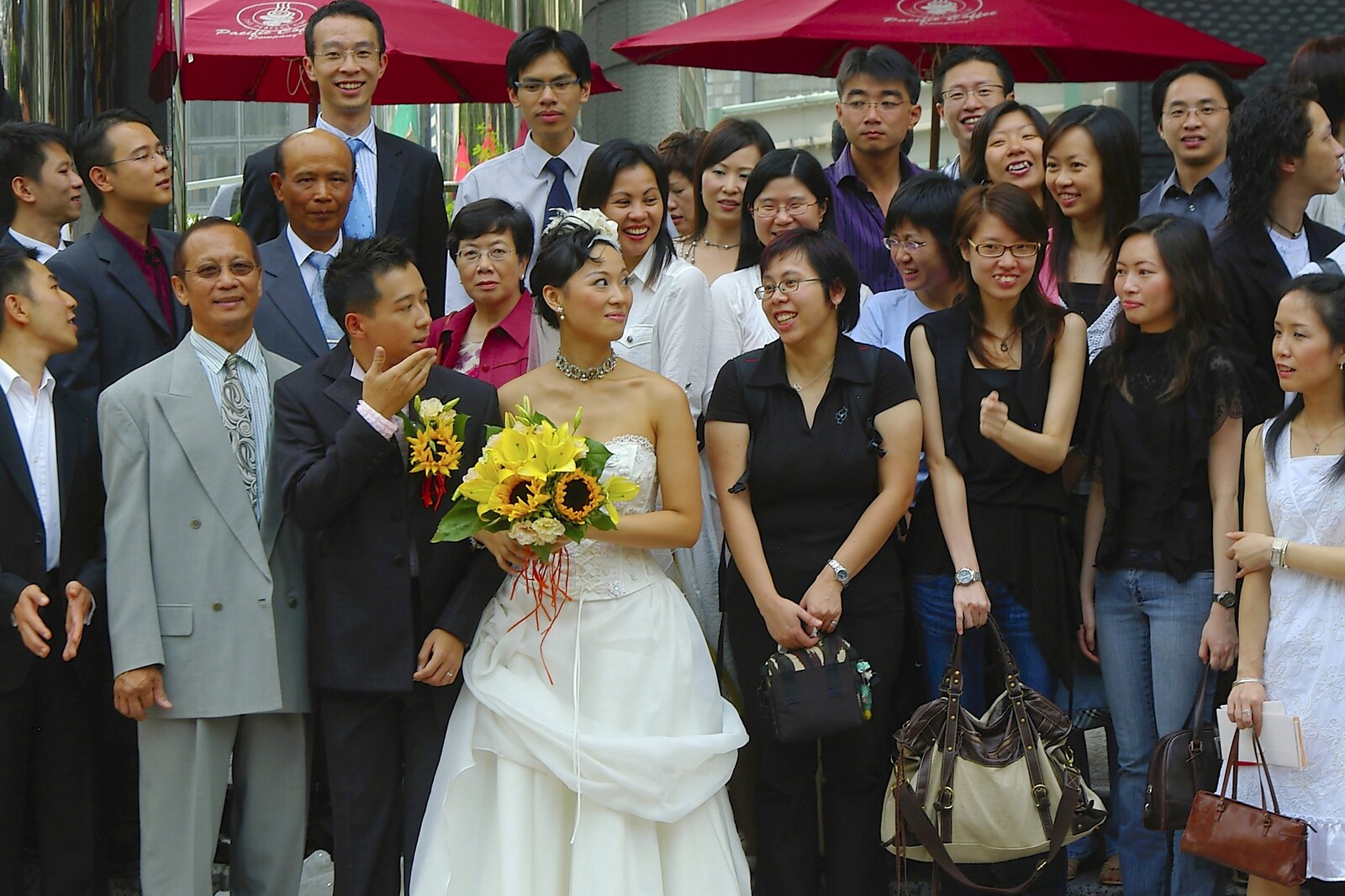 A wedding takes places on Garden Road from Wan Chai and Central, Hong Kong, China - 2nd October 2006