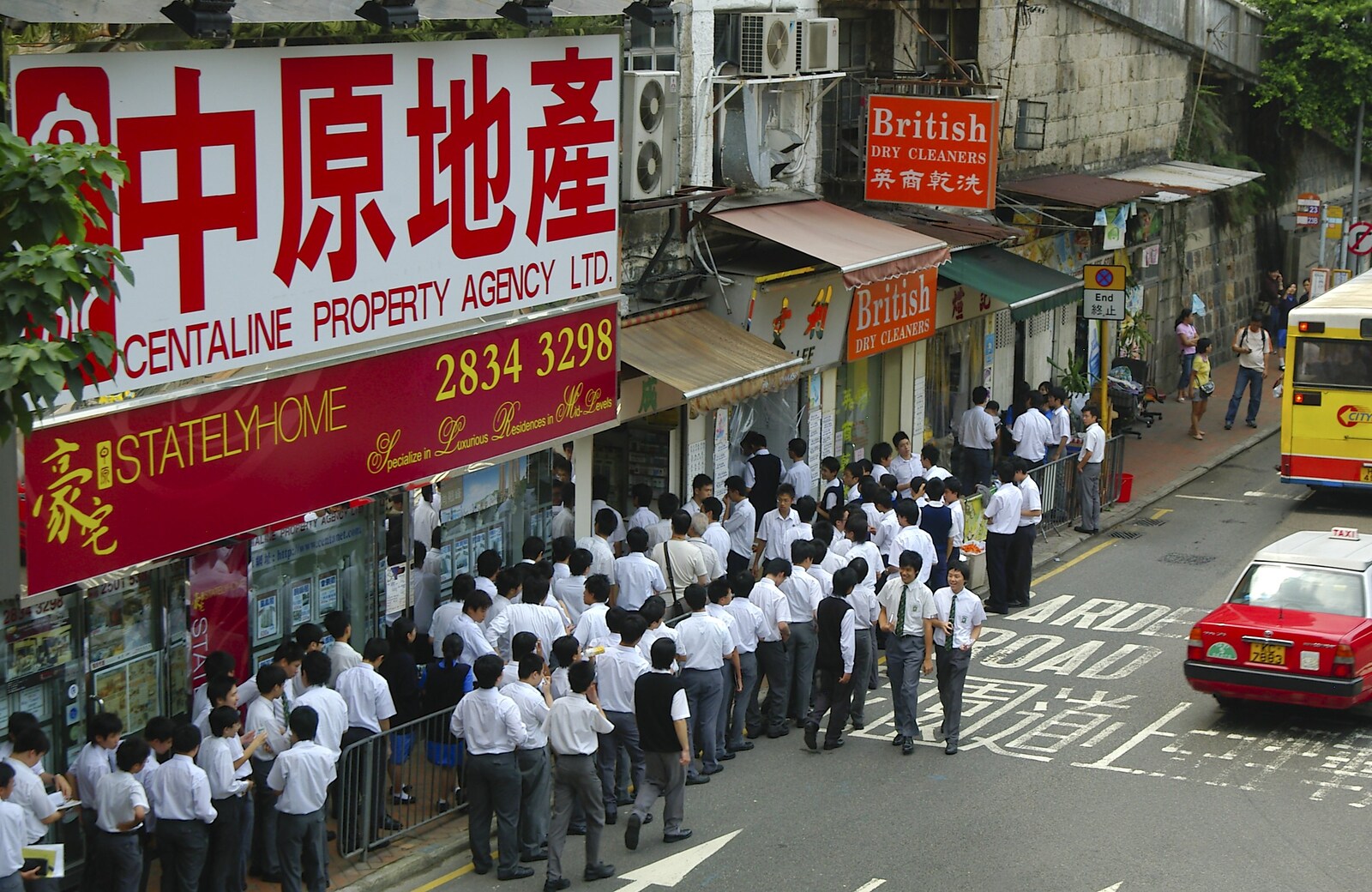A massive queue for jackets at British Dry Cleaners from Wan Chai and Central, Hong Kong, China - 2nd October 2006