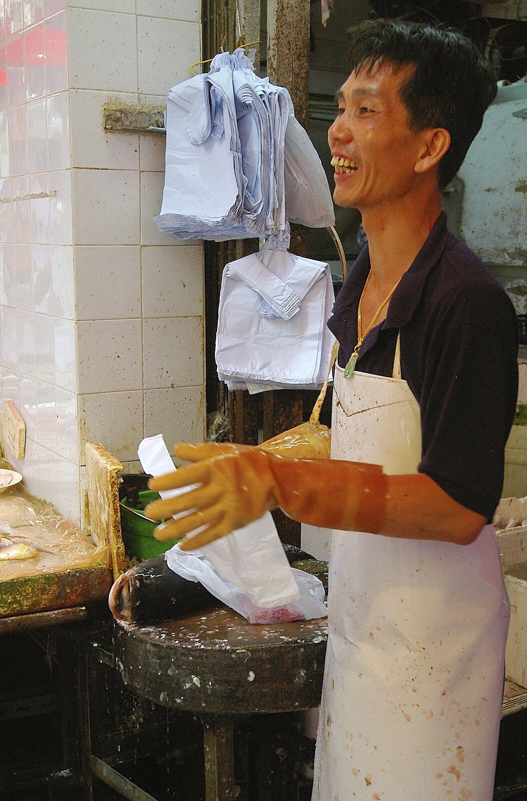 The fishmonger from Lan Kwai Fong Market, Hong Kong, China - 4th October 2006
