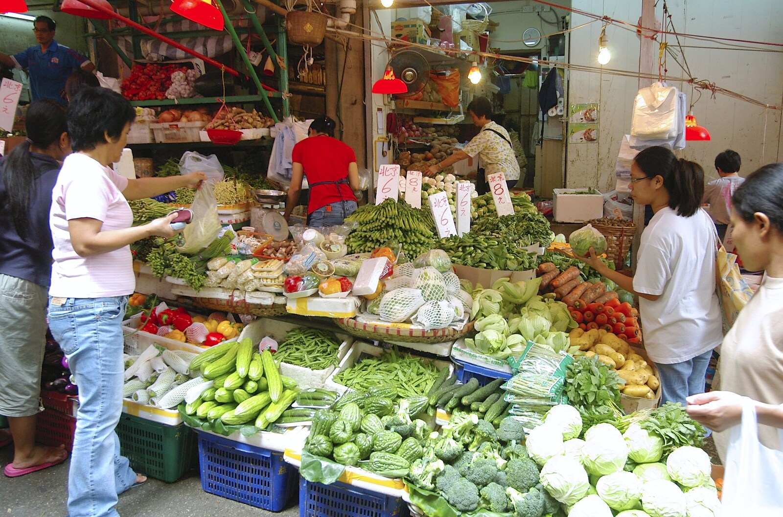 A final vegetable stall from Lan Kwai Fong Market, Hong Kong, China - 4th October 2006