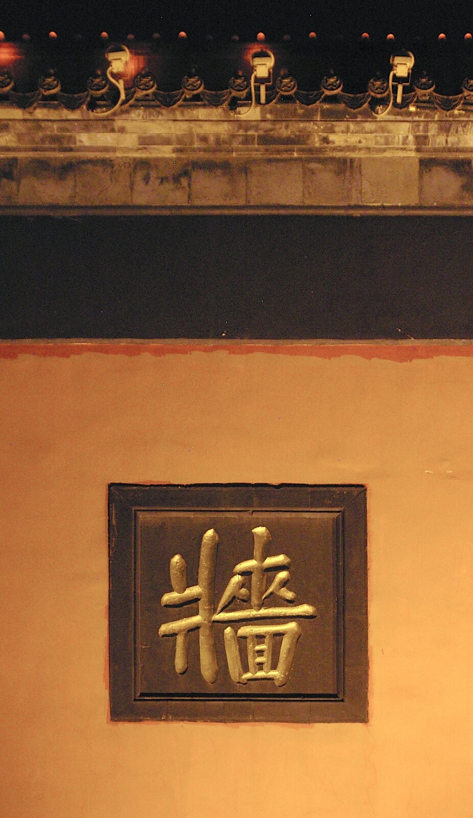 A Chinese character on the Chaotin Temple wall from Nanjing by Night, Nanjing, Jiangsu Province, China - 4th October 2006