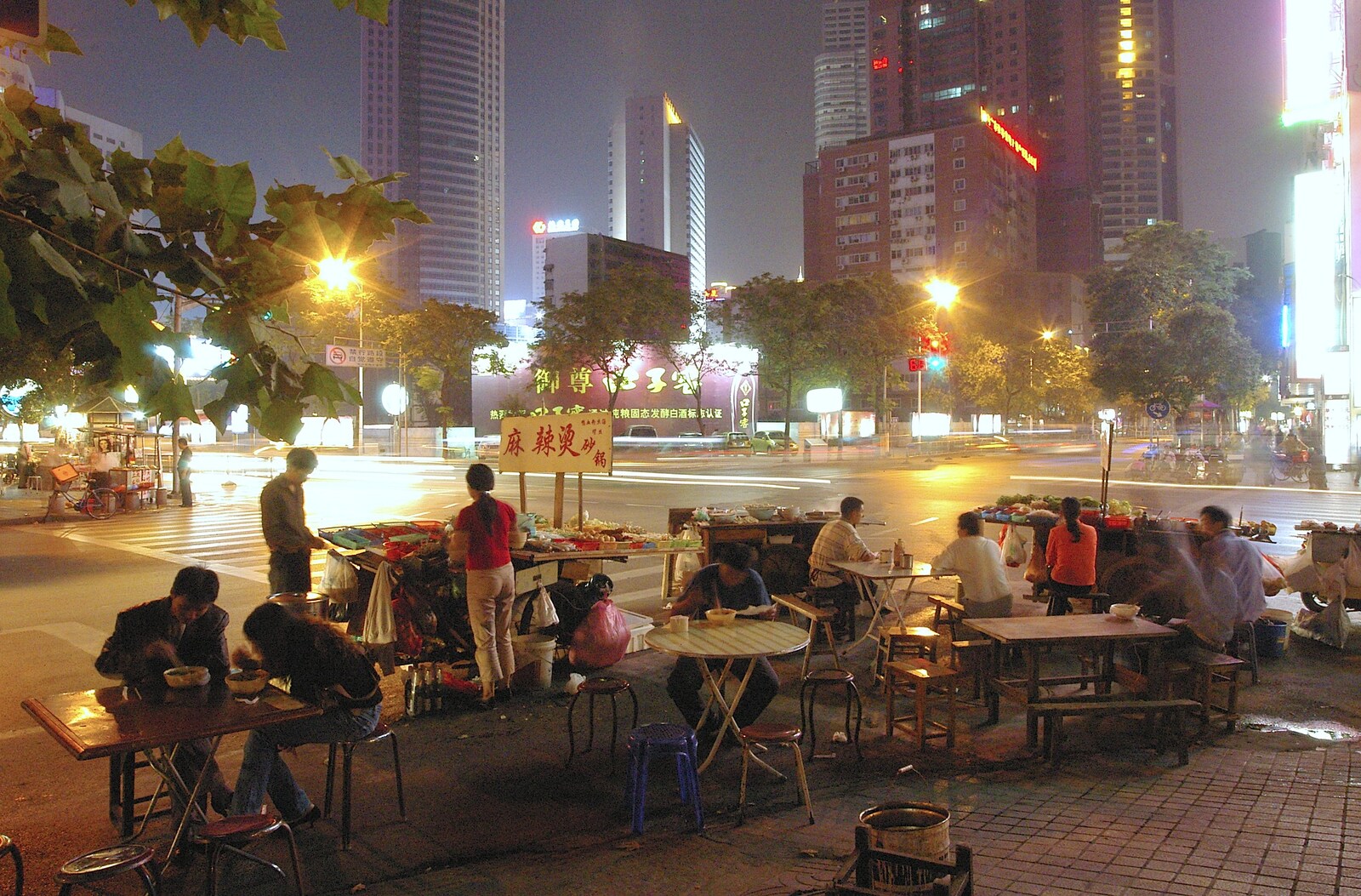 Outdoor café tables from Nanjing by Night, Nanjing, Jiangsu Province, China - 4th October 2006