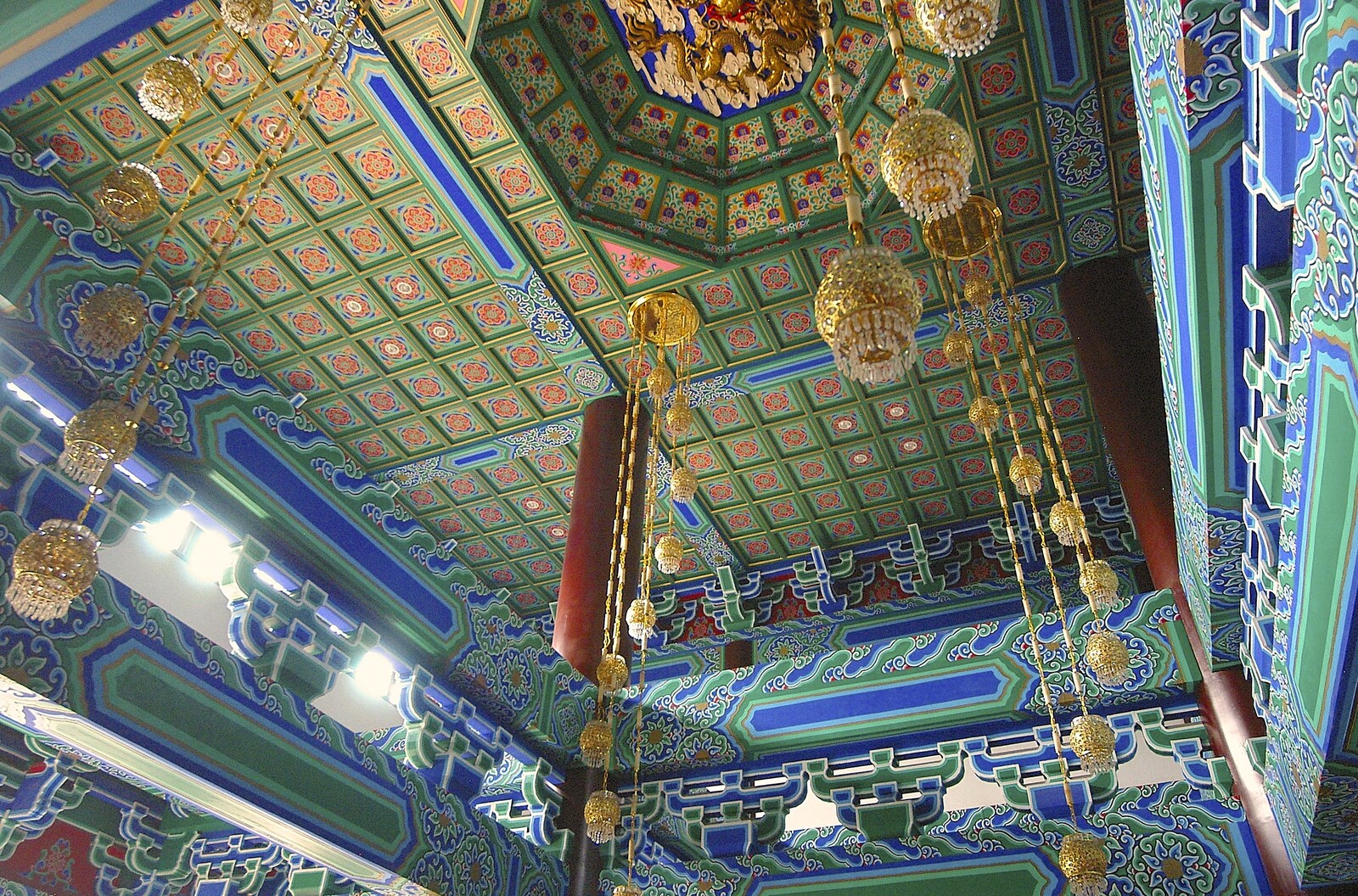 An impressive decorated ceiling from A Few Days in Nanjing, Jiangsu Province, China - 7th October 2006