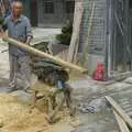 A guy saws wood in the street near the office, A Few Days in Nanjing, Jiangsu Province, China - 7th October 2006