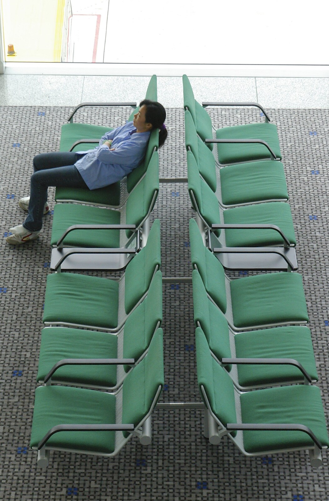 A lone traveller waits at the airport from A Few Days in Nanjing, Jiangsu Province, China - 7th October 2006