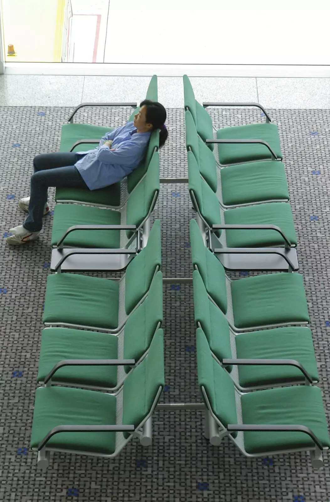 A lone traveller waits at the airport, from A Few Days in Nanjing, Jiangsu Province, China - 7th October 2006