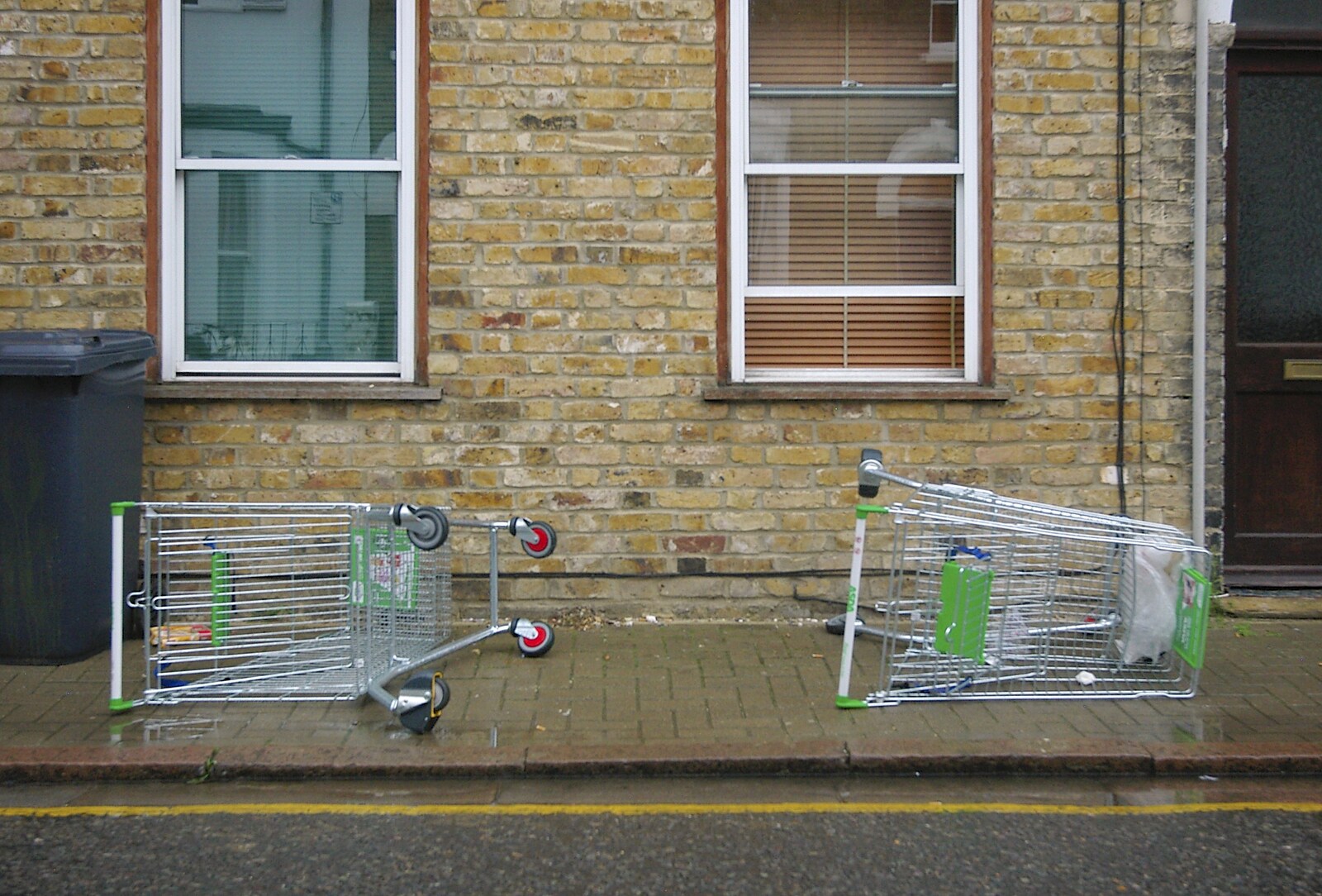 Trollies abandoned by students on Kingston Street from Tim's 60th Birthday, Brown's Restaurant, Trumpington Road, Cambridge - 16th October 2006
