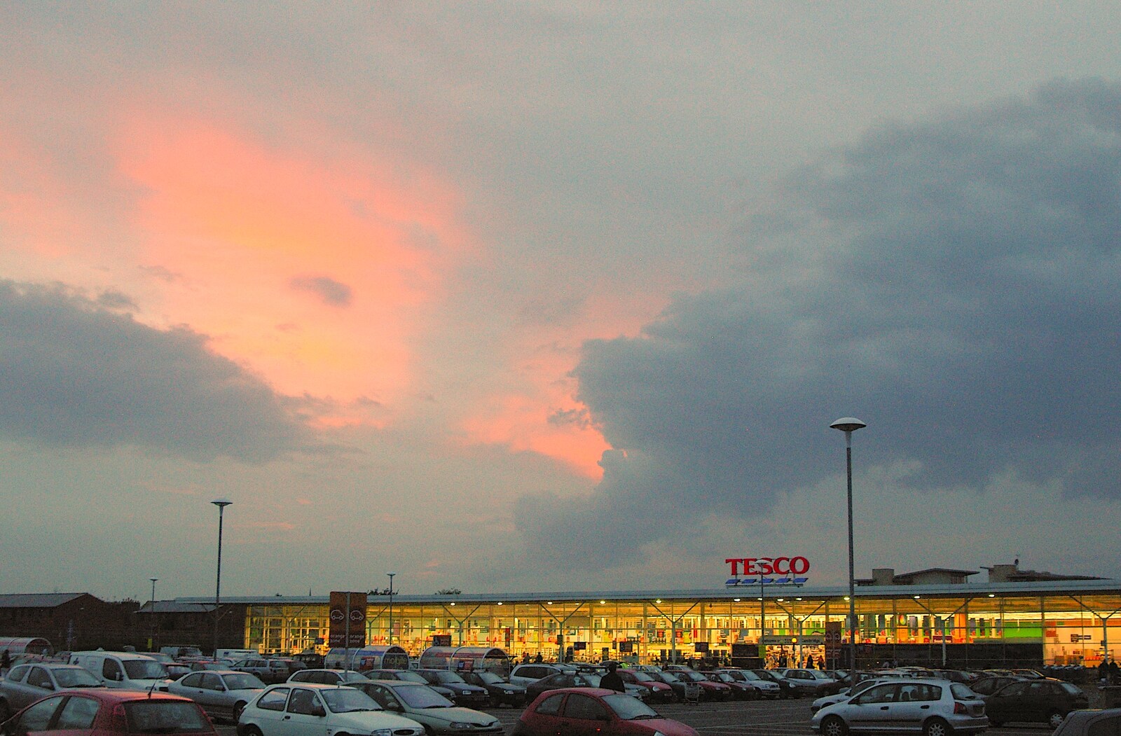 Sunset over Tesco on Newmarket Road from Tim's 60th Birthday, Brown's Restaurant, Trumpington Road, Cambridge - 16th October 2006