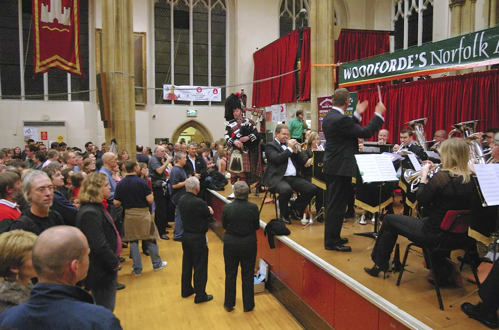 Bagpipes and the Cawston Silver Band, from The CAMRA Norwich Beer Festival, St. Andrew's Hall, Norwich - 25th October 2006