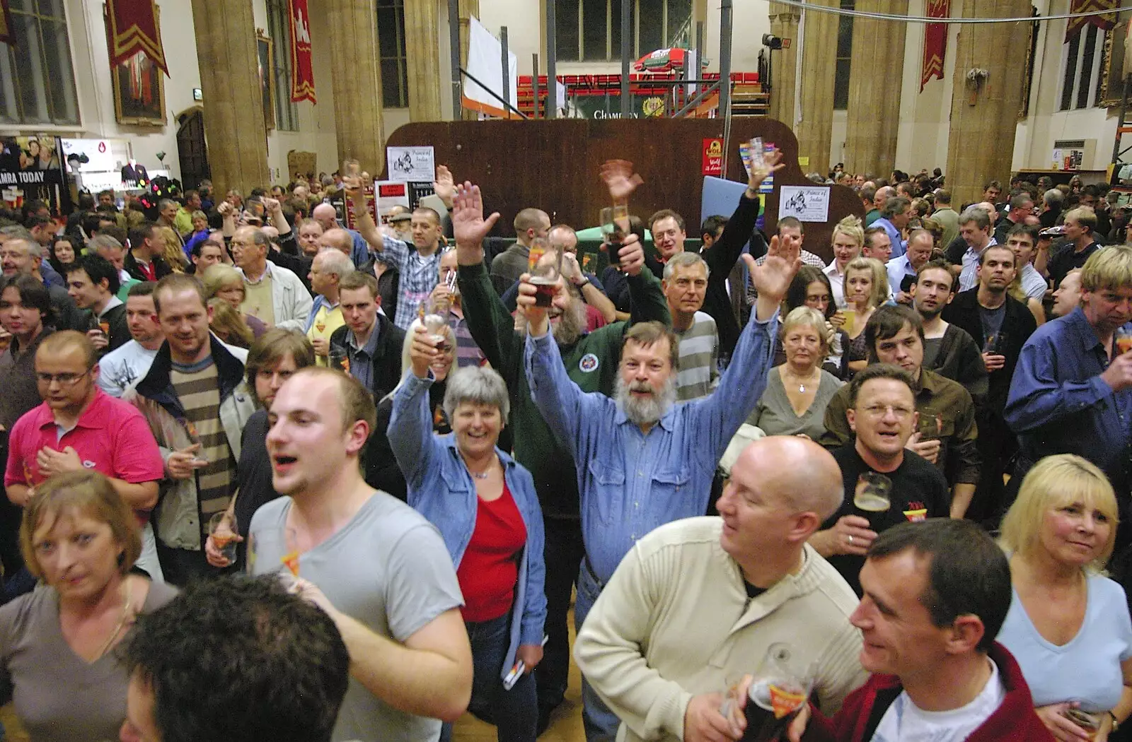 Benny and Gloria raise their pints, from The CAMRA Norwich Beer Festival, St. Andrew's Hall, Norwich - 25th October 2006