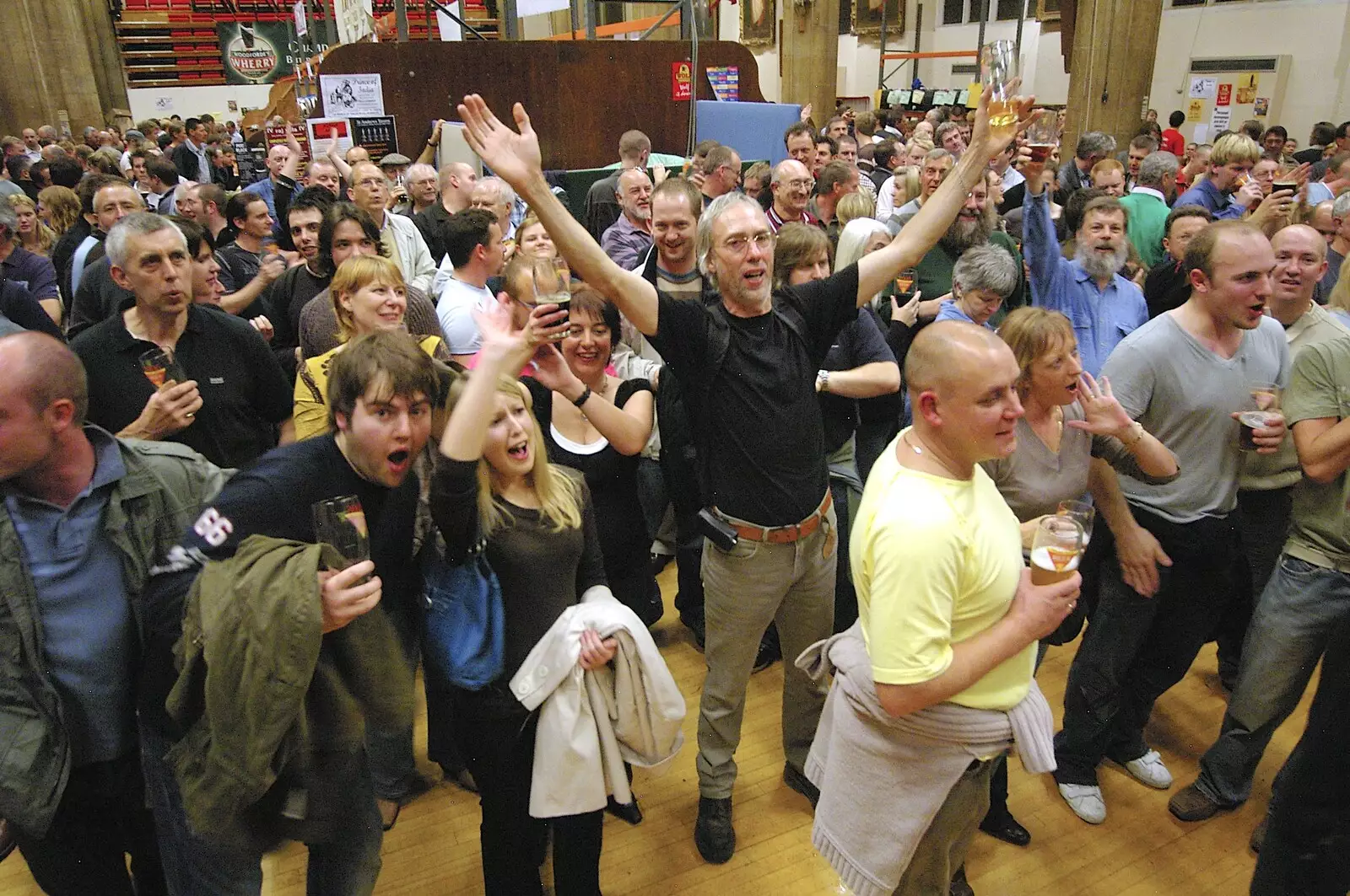 The crowd get all emotional with the band, from The CAMRA Norwich Beer Festival, St. Andrew's Hall, Norwich - 25th October 2006