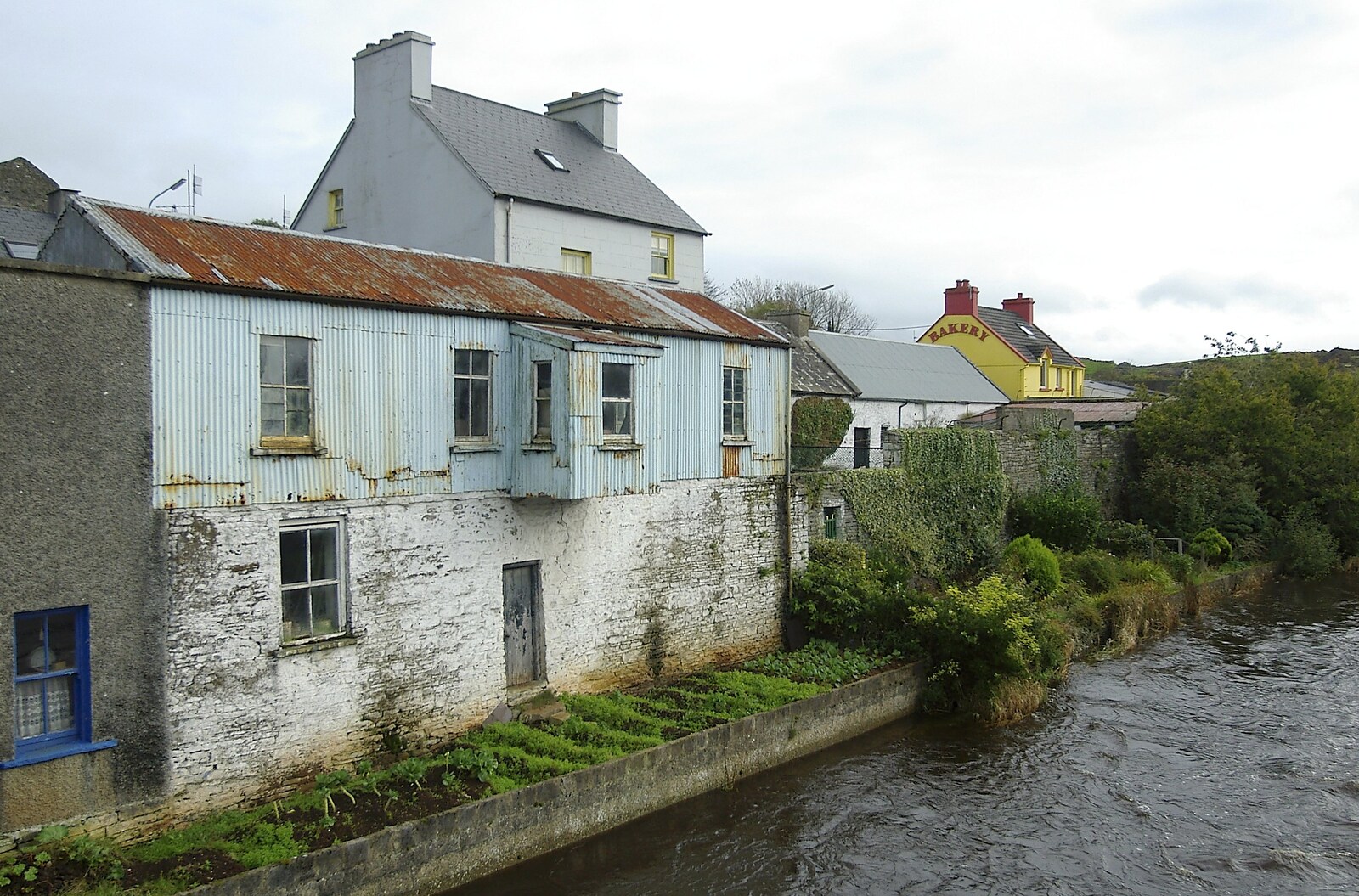 Buildings by the river from Corofin, Ennistymon and The Burran, County Clare, Western Ireland - 27th October 2006