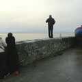 Gary stands on the sea wall, Corofin, Ennistymon and The Burran, County Clare, Western Ireland - 27th October 2006
