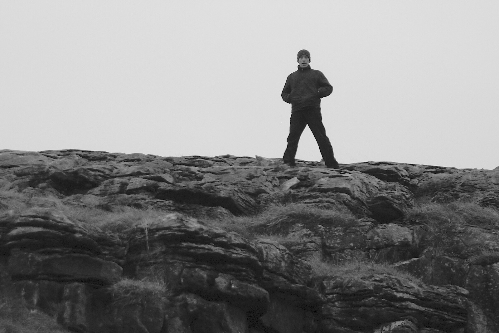 Gary stands, watching, on the top of a cliff from Corofin, Ennistymon and The Burran, County Clare, Western Ireland - 27th October 2006