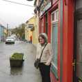 Isobel stands outside a pub in the damp, Corofin, Ennistymon and The Burran, County Clare, Western Ireland - 27th October 2006