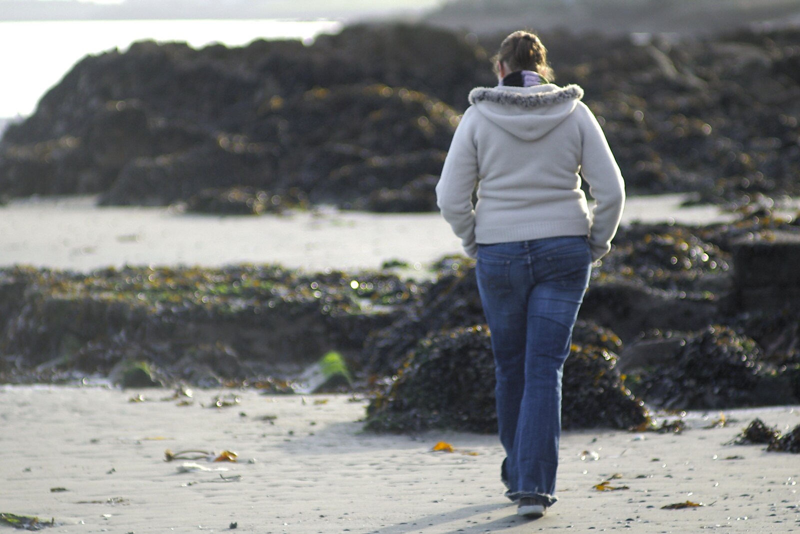 Isobel walks along the beach from Blackrock Mornings, Dublin County, Ireland - 29th October 2006